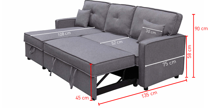 Sofá chaislongue - cama DAX